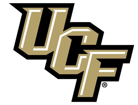 Central Florida Knights Logo Primary Logo (2017-Pres) - In 2017, UCF officially changed their primary gold to Pantone 4515. For years prior the primary gold was Pantone 872 with 4515 as the alternate gold. SportsLogos.Net Football Vinyl Decal, Outdoor Logos, Ucf Knights, University Of Central Florida, Ncaa Football, Custom Decals, Central Florida, School Spirit, Student Gifts