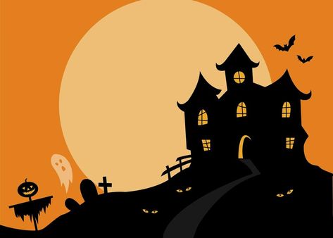 Scary Halloween Images, Best Haunted Houses, Happy Halloween Pictures, Photo Halloween, Image Halloween, House Cartoon, Halloween Background, Spooky House, Halloween Silhouettes