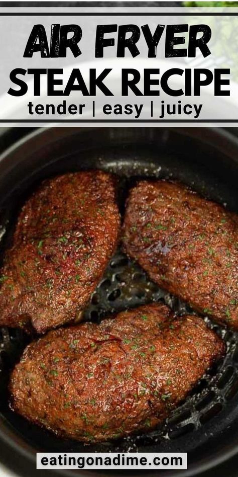 Chuck Tender Steak Recipes, Bottom Round Steak Recipes, Chuck Steak Recipes, Air Fry Steak, Ways To Cook Steak, Sirloin Steak Recipes, Round Steak Recipes, Cooking Steak, New Air Fryer Recipes