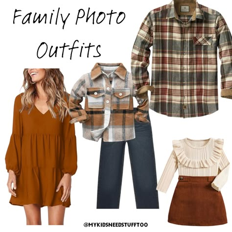 Modern Family Pictures Outfits, Family Photo Outfits Flannel, Fall Family Photos Flannel, Pumpkin Patch Family Photos Outfit, Black And Camel Family Pictures, Plaid Family Pictures Outfits, Plaid Photoshoot, October Family Photos Outfits, Winter Family Photo Outfits