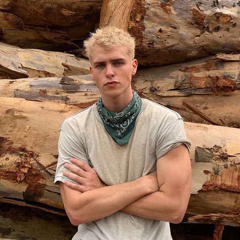 Jaron Baker, Bleached Hair Men, Ginger Head, Bandana Men, Surfer Boys, Bandanas Men, Canadian Models, The Resident, Bandana Hairstyles