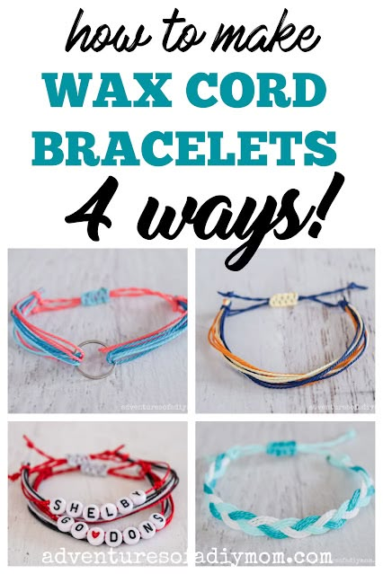 Wax Cotton Cord Bracelets Diy, Wax Cord Bead Bracelet, Pura Vida Inspired Bracelets Diy, How To Make Adjustable Beaded Bracelets, Friendship Cord Bracelets, Friendship Bracelets Pura Vida, Pura Vida Diy Bracelets, How To Make Waxed Cord Bracelets, Waxed Polyester Cord Bracelets Diy