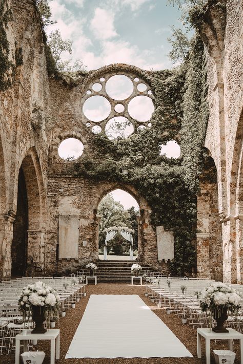 These Stunning *Abandoned* Buildings Will Make You Want to Have Your Wedding in Ruins - Green Wedding Shoes Boda Mexicana, Dream Wedding Venues, Future Wedding Plans, Wedding Goals, Wedding Places, Forest Wedding, Here Comes The Bride, Outdoor Ceremony, Wedding Locations