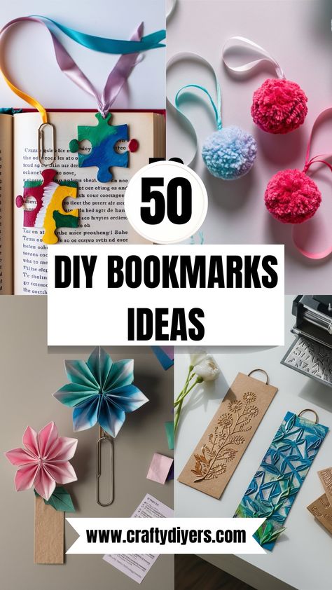 50 DIY Bookmarks [Easy To Make] Crumpled Receipt, Diy Bookmarks Easy, Diy Gift Easy, Diy Bookmark Ideas, Diy Kids Play, Diy Gifts To Sell, Feather Bookmark, Bookmark Design, Diy Bookmark