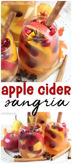 Apple Sangria Recipes, Apple Cider Sangria Recipe, Fall Sangria Recipes, Sangria Drink, Apple Sangria, Cider Sangria, Apple Cider Sangria, Cider Drinks, Apple Drinks