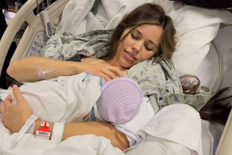 Jessa Duggar Welcomes Baby No. 5, a Boy: 'There Were So Many Emotions' Duggar News, Jessa Duggar, Positive Pregnancy Test, Number Five, Surprise Baby, 19 Kids And Counting, Hospital Gown, Birth Stories, Pregnancy Test