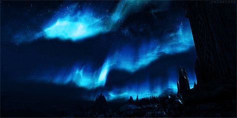 Blue Lightning Banner Gif, Skyrim Northern Lights, Blue Banners Discord Gif, Blue Gifs Discord, Blue Discord Banner Animated, Dark Blue Gif Banner, Blue Animated Banner, Cyan Banner Gif, Blue Gif Background