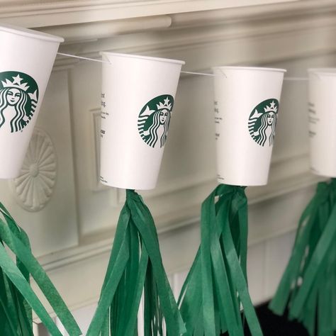 Starbucks Birthday Shirt Ideas, Starbucks 2nd Birthday, Barista Birthday Party, Starbucks Party Decorations Diy, Starbucks Themed Games, Starbucks Balloons, Starbucks Birthday Party Decorations, Starbucks Party Ideas For Teens, Coffee Themed Party Decorations