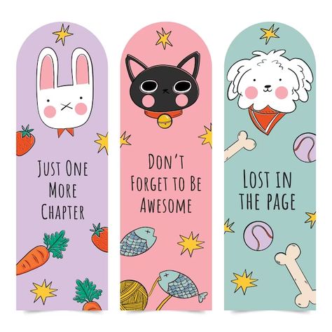 Free Vector | Hand drawn bookmark template Free Printable Bookmarks Templates, School Bookmarks, Bookmark Images, Free Printable Bookmarks, Penanda Buku, Diy Crafts Bookmarks, Bookmarks For Books, Bookmark Template, School Banner