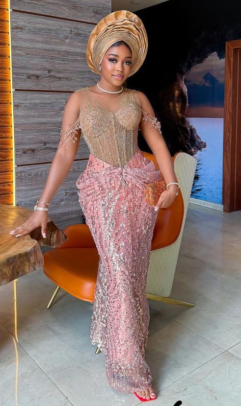 Yoruba Wedding Dress, Asoebi Dress, Lace Asoebi Styles, Asoebi Lace Styles, Nigerian Dress Styles, Aso Ebi Lace Styles, Igbo Wedding, Nigerian Lace Styles Dress, Nigerian Lace Styles