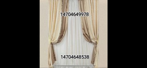 Bloxburg Curtain, Bloxburg Curtains Decal Codes, Bloxburg Curtain Decals, Bloxburg Villa, Bloxburg Photos, Bloxburg Castle, Codes Wallpaper, Fancy Curtains, Theatre Curtains