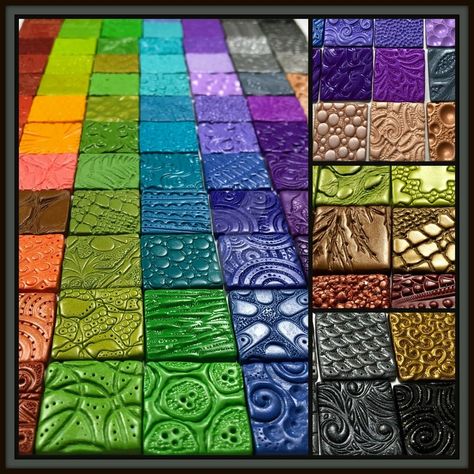 Clay Inchies, Polymer Clay Tiles, Polymer Creations, Texture Ideas, Polymer Art, Mini Building, Clay Things, Tile Texture, Clay Sculptures