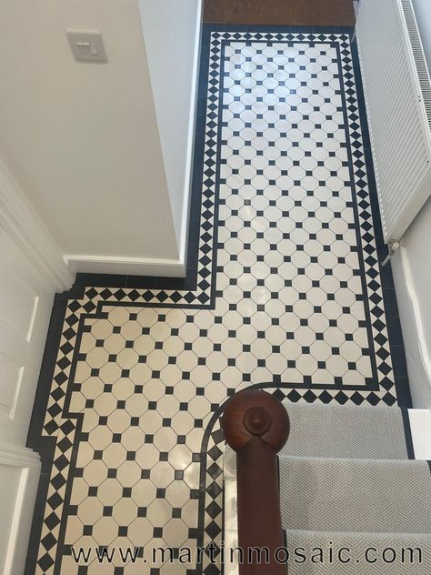 Victorian Floor Tiles - Interior — Martin Mosaic Victorian Tiles London Pathway Tiles, Victorian Hallway Tiles, Tiles Garden, Hallway Tiles Floor, Octagon Tile, Mosaic Floor Tiles, Floor Mosaic, Victorian Hallway, Victorian Floor Tiles