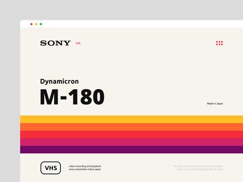 Dualism 09: VHS by Shota on Dribbble 70s Website Design, Tropical Branding, Ui Ux Inspiration, Landing Page Inspiration, Ux Inspiration, Visual Library, Retro Graphic Design, 80s Design, Sharing Economy