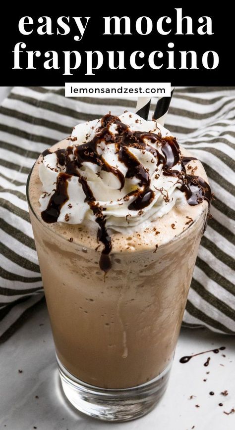 Starbucks Mocha Frappuccino Recipe, Mocha Frappuccino Recipe, Lemon Zest Recipes, Jura Coffee, Chocolate Granola Recipe, Mocha Frappe Recipe, Starbies Drinks, Blend Jet, Homemade Mocha