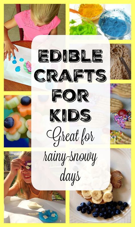 Easy and fun edible crafts for kids you can do at home. Great for rainy or snowy day activities with kids. Edible Crafts For Kids, Snowy Day Activities, Activities With Kids, Edible Crafts, Fun Crafts To Do, Fun Easy Crafts, Fun Craft, Food Crafts, Snowy Day