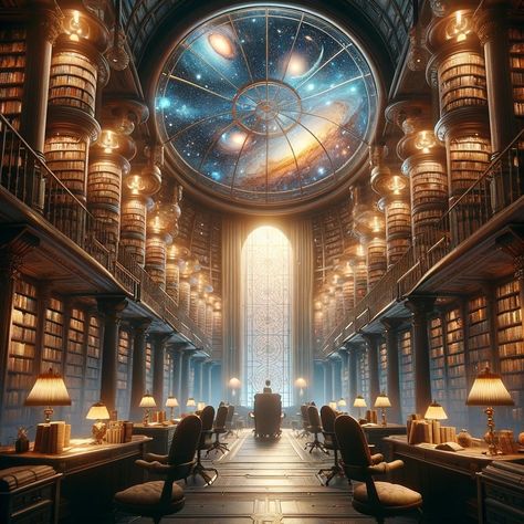 Explore the universe from the comfort of a library that touches the stars. 🌠📖 #CosmicLibrary #GalacticArt #StarlitReading #SciFiFantasy #BookHeaven #AIart Sci Fi Library, Astronomy Library Aesthetic, Scifi Library, Great Library Fantasy Art, Arcane Library, Massive Library Fantasy Art, Blue Library, Grand Library, Magical Library