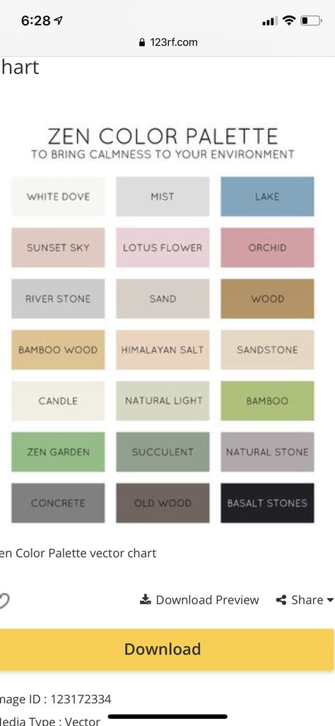 Meditation Colour Palette, Zen Room Wall Color, Zen Room Colors Colour Palettes, Meditation Room Wall Color, Modern Spa Decor Ideas, Yoga Inspired Bedroom, Zen Den Bedroom, Massage Therapy Rooms Ideas Diy, Calming Color Palette Bedrooms