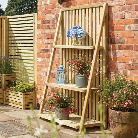 Rowlinson Garden Creations Wooden Plant Stand at Homebase.co.uk Garden Plant Stand, Plant Room Ideas, Support Pour Plante, Plant Stands Outdoor, Wooden Plant Stands, Plant Room, Garden Inspo, Planter Stand, Wooden Planters