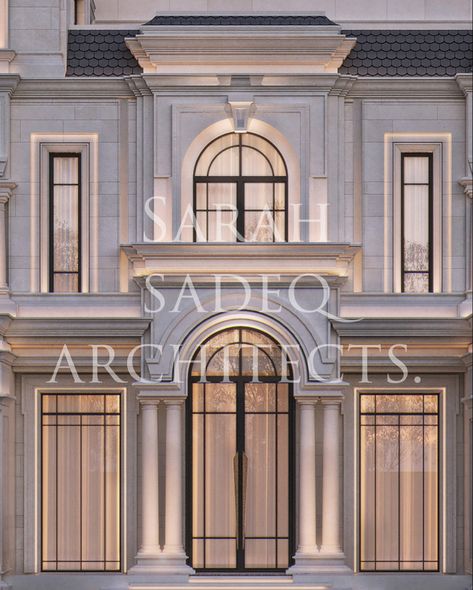 Neo Classic House, Neo Classic Villa, Classic Villa Exterior, New Classic Villa, Sarah Sadeq, Sarah Sadeq Architects, Classical Villa, Classical Facade, Neo Classical Architecture