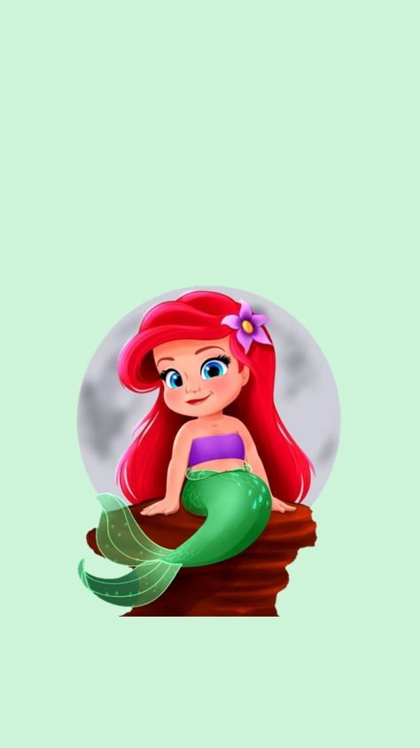 Baby Ariel Disney, Ariel Bebe, Ariel Wallpaper, Ariel Baby, Tinkerbell Wallpaper, Ariel Drawing, Disney Princess Babies, Baby Superhero, Mermaid Crafts