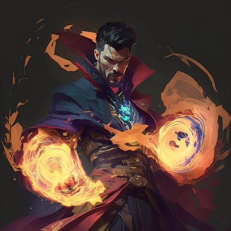 Time Sorcerer, Clockwork Soul Sorcerer, Hero Ideas, Doctor Strange Art, Sorcerer Supreme, Strange Art, Comic Inspiration, Magic Powers, Weird Art