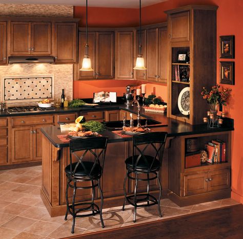 Orange Kitchen Walls, Framed Kitchen Cabinets, Kitchen Cabinet Sizes, Kitchen Cabinets Color Combination, Beige Backsplash, Soapstone Countertops, Kitchen Utility, Best Kitchen Cabinets, Black Appliances