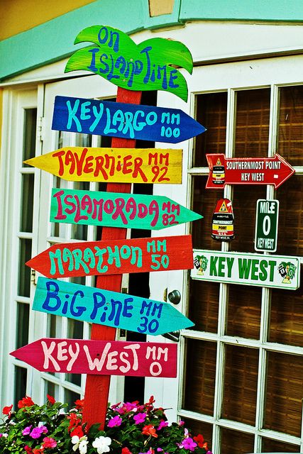 On Island Time...Islamorada of course :) Have to go back!! Key West Decor, Tiki Signs, Tiki Bar Signs, Key West Style, Key West Fl, Tiki Hut, Arrow Signs, Directional Signs, Beach Diy