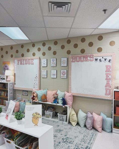 How cute is @keepingupwithmrskoterski classroom using our pastel decor! We are obsessed! 😍🩷 #pastelclassroom #pastelclassroomdecor #classroomtheme #classroomsetup #classroominspiration #classroomideas #classroomdesign #teachersfollowteachers #teachertribe Stage 3 Classroom Setup, Aesthetic Classroom Decor Preschool, Classroom Decor Ideas Elementary, Middle School Classroom Setup, Pink Classroom Theme, Cute Classroom Ideas, Pink Classroom Decor, Minimalist Classroom, Pretty Classroom