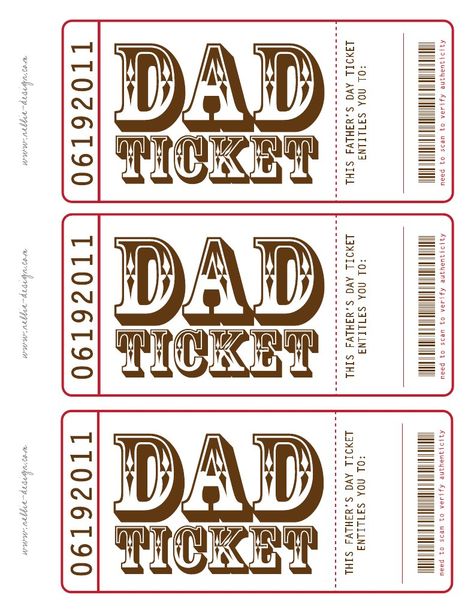 Free Printable Father's Day Ticket Book! Fathers Day Coupons, Candy Sayings, Book Inserts, Father's Day Crafts For Kids, Coupon Books, Rs Activities, Candy Quotes, Printable Tickets, Baseball Ticket