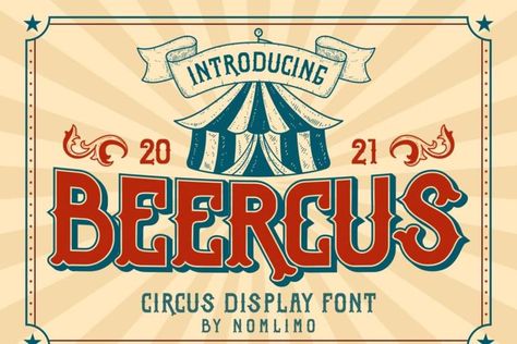 Beercus draws its inspiration from the nostalgic charm of vintage circus and festival signage. Beercus Boggle Royale is an ideal choice, specifically tailored for logos and various formal applications like invitations, labels, magazines, books, greeting or wedding cards, packaging, fashion, makeup, stationery, novels, labels, and any form of advertising. Indulge in the versatility of Beercus […] Get your free download of the Beercus Font now at FreeFontDL - Free Font Download! Festival Signage, Free Display Fonts, Cards Packaging, Free Font Download, Display Fonts, Font Names, Vintage Circus, Font Generator, Font Free