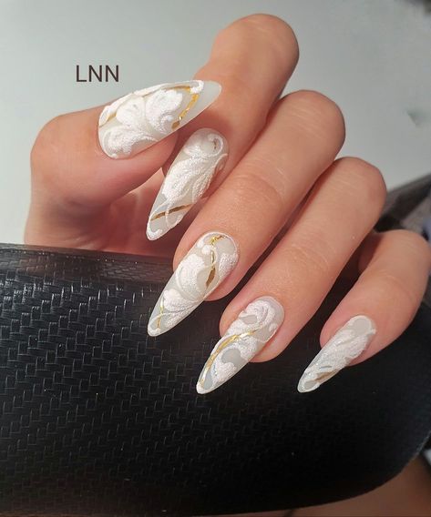 Vaca Nails, Russian Nails, Nail Art Mariage, Inspirational Nails, Ivory Nails, Nail Video, Wedding Nail Art Design, Sns Nails, Acrylic Press On Nails