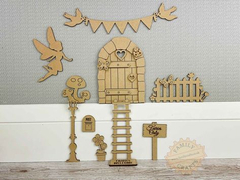 Magical Doorway, Fairy Door Accessories, Fairy Glitter, Painting Teacher, Fairy Garden Doors, Door Crafts, Laser Cut Plywood, Fairy Accessories, Stone Pillars