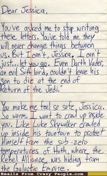 I don't even know how I would process such a letter... Break Up Letters, Breakup Humor, Romantic Love Letters, Star Wars Love, Nerd Love, Nerd Alert, Funny Funny, Funny Love, Love Notes