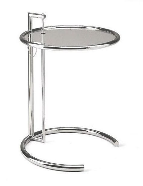 Eileen Gray E1027 Adjustable Height Table - Bauhaus 2 Your House Eileen Gray Furniture, Eileen Gray E1027, Eileen Gray Table, Grey Side Table, Bauhaus Furniture, Mid Century Modern Interior Design, Eileen Gray, Furniture Contemporary, Wardrobe Cabinet