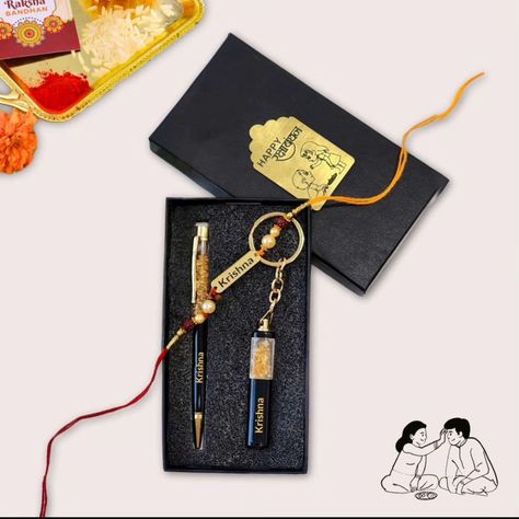 Contact 7206926018 Rakhi combo Includes : • Customised name pen • ⁠Customised name keychain • �⁠Customised name Rakhi Comes in box packaging. Ready tym same day Available in Panipat Free shipping all over india #rakhihampers #rakhispecial #trendy #available #customisedgifts #viralphotos Name Rakhi, Name Keychain, Customised Gifts, Interior Wall Design, Dream Decor, Dream House Decor, Box Packaging, Kitchen Accessories, Apartment Decor