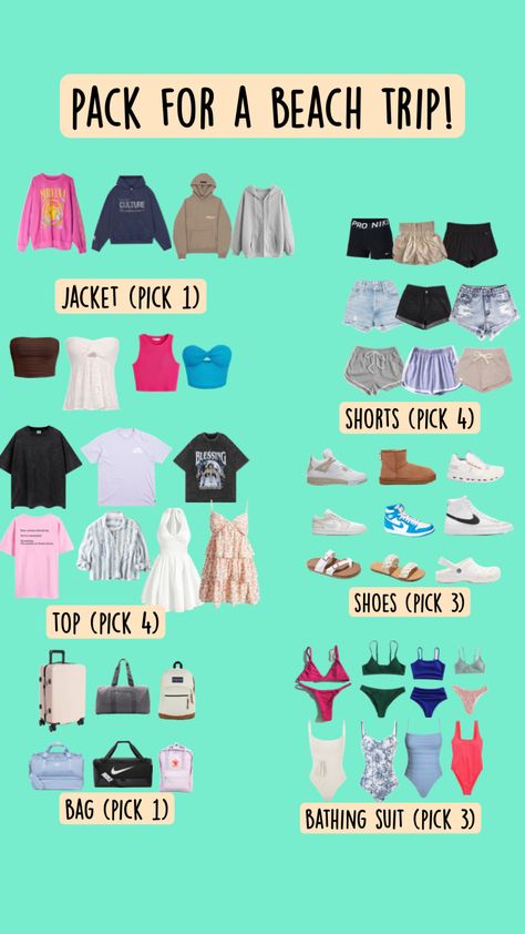 What To Wear To The Pool, What To Pack For The Beach, Macys Outfits, Beach Trip Packing, Trip Clothes, Summer Bag Essentials, Trip Essentials Packing Lists, What To Pack For Vacation, Road Trip Bag