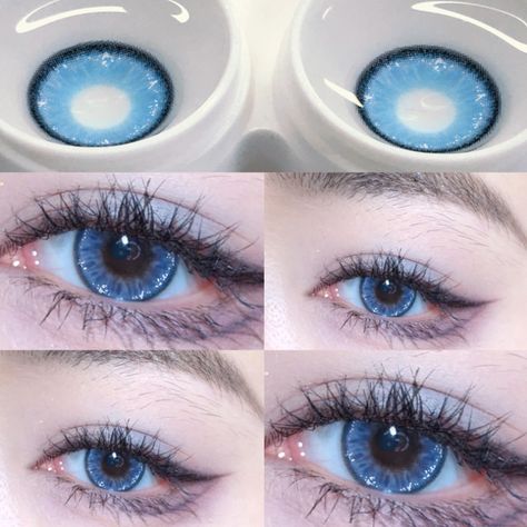 Eye Lens Colour, Colored Eye Contacts, Cosmetic Contact Lenses, Eye Contacts, Moon Shine, Eye Contact Lenses, Kawaii Makeup, Lenses Eye, Blue Contacts