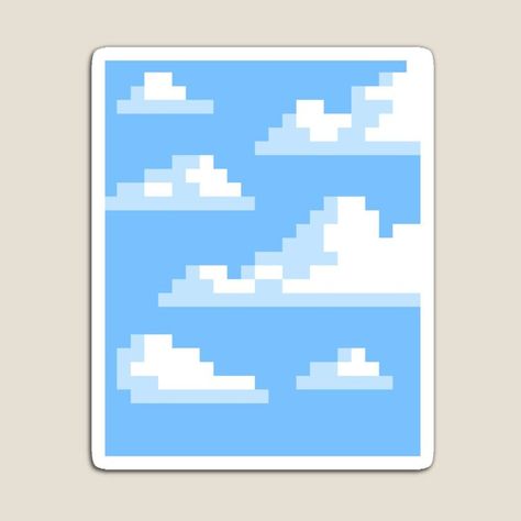 Pixelated Clouds, Cloud Pixel Art, Sky Pixel Art, Pixel Sky, Pixel Tattoo, Cloud Illustration, Window Drawing, Small Clouds, Cloud Stickers