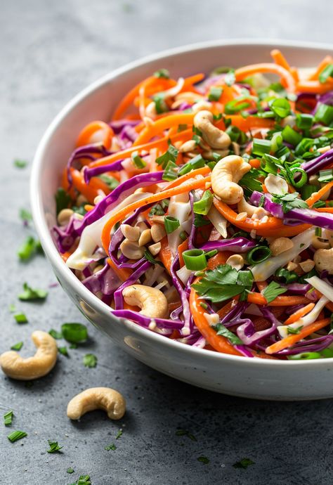 Learn How to Cook Asian Slaw Recipe For Free | Recipes You'll Love, Made Easy! Slaw Bowl, Crunchy Asian Slaw, Asian Slaw Recipe, Trendy Recipes, Asian Coleslaw, Asian Dressing, Pickled Okra, Shredded Cabbage, Okra Recipes