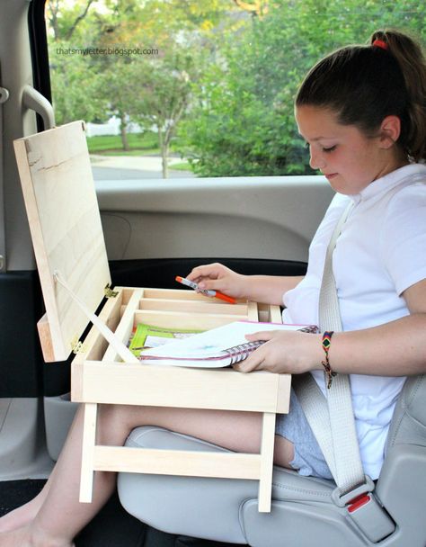 Lap Desk Diy, Lap Desk With Storage, Wooden Tv Trays, Lap Desk For Kids, Lap Table, Plywood Projects, Desk Plans, Lap Tray, Lap Desk