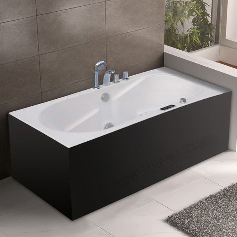 Tub For Small Bathroom, Bathtub Jacuzzi, Massage Bathtub, White Faucet, Jacuzzi Tub, High Gloss White, Water Jet, Free Standing Tub, Black & White