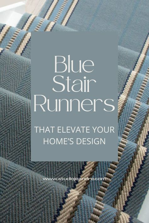 Looking to enhance your staircase with style and functionality? Discover the beauty of blue stair runners, striped stair runners, and patterned stair carpets. Transform your stairs with a stunning staircase runner, adding both elegance and practicality to your home. Elevate your stairway with a touch of comfort and a dash of personality. Explore the possibilities of stairway carpets and create a welcoming and stylish entrance to your space. Modern Staircase Runner Ideas, Coastal Stair Runner, Patterned Stair Runner, Navy Stair Runner, Stair Runners Ideas, Blue Stair Runner, Stair Carpet Ideas, Carpet On Stairs, Gray Stair Runner