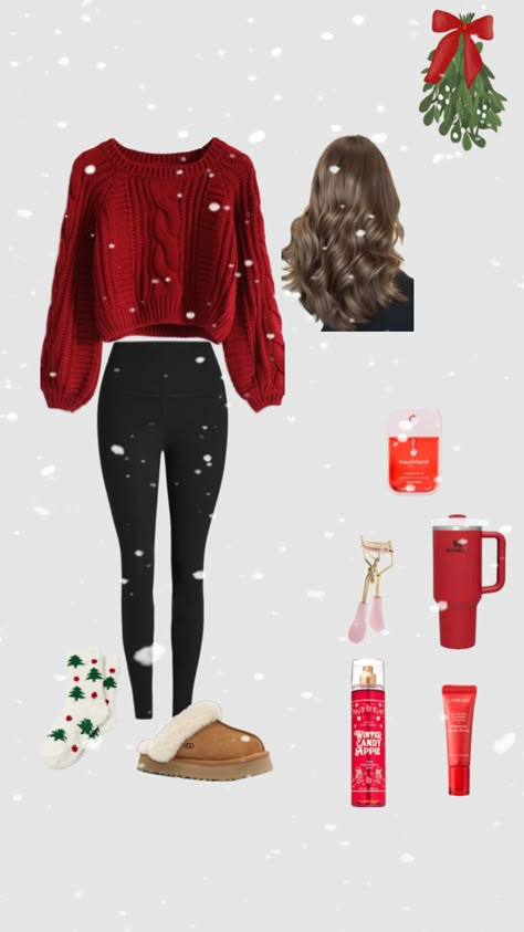 Christmas outfit 🎄#christmasshuffle #christmas #winter #outfit Teen Girls Christmas Outfits, Cute Christmas Eve Outfits For Teens, Christmas Outfit For Teenage Girl, Outfit Ideas Winter Christmas, Christmas Concert Outfit Ideas, Cute Holiday Outfits For Christmas, Teen Holiday Outfits, What To Wear On Christmas Day, Teen Christmas Outfits