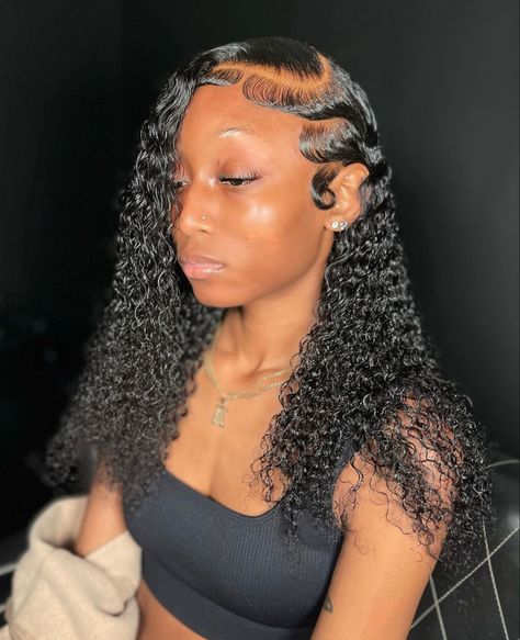 Side Part Curly Wig Short, Side Part Deep Wave, Quick Weave Hairstyles Bobs, Amazon Wigs, Wig Installation, Deep Wave Wig, Barbie Hairstyle, Frontal Wig Hairstyles, Quick Natural Hair Styles