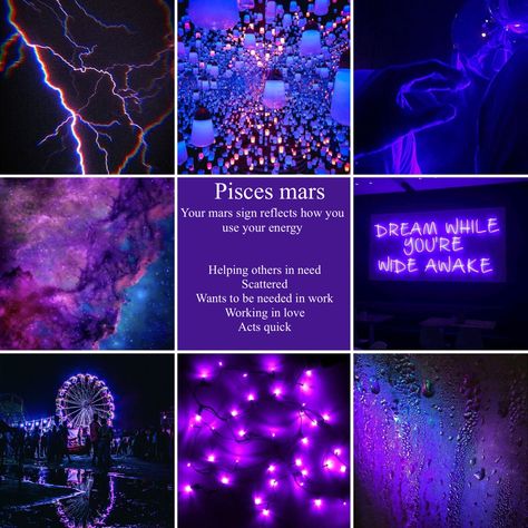 Purple Pisces Aesthetic, Pisces Aesthetic Moodboard, Mars In Pisces Woman, Pisces Mars Aesthetic, Mars Pisces, Pisces Stellium, Pisces Mood Board, Pisces Moodboard, Pisces Moon Aesthetic