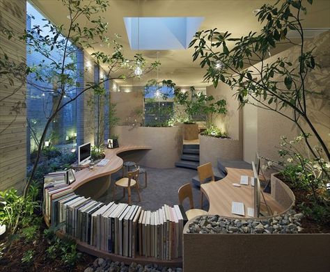 If you’re already inspired with more nature designs, here’s another interior design idea to make your office appear better and be a better place to work with. This one, again, focuses more on greens and nature. Uid Architects, Inspirational Office Decor, Outfit Office, Interior Design Minimalist, Dream House Interior, Dream Rooms, Dream House Decor, Office Interior Design, Dream Home Design