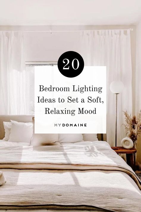 Lighting has great potential at affecting our mood, so making sure we have the best lighting for our bedrooms is key. Ahead, we share lots of bedroom lighting ideas from simple floor lamps to elaborate chandeliers. Bungalow Bedroom Ideas, Bedroom Lamps Ceiling, Living Room Floor Lamp Lighting, Mood Lighting Bedroom, Light Fixture Bedroom, Bedroom Floor Lamp, Modern Lamps Bedroom, Cozy Bedroom Lighting, Bedroom Guide