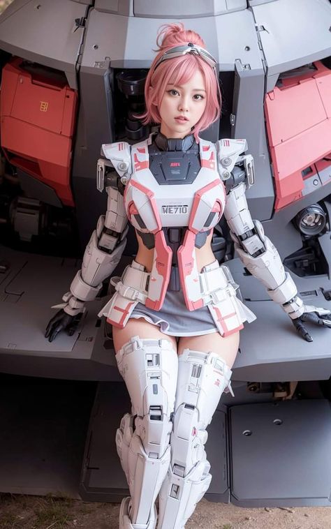 Gundam Illustration, Mecha Girl, Girl Mechanics, Cyberpunk Clothes, Festival Outfits Rave, Asian Cosplay, Female Inspiration, Cosplay Tutorial, Gundam Art