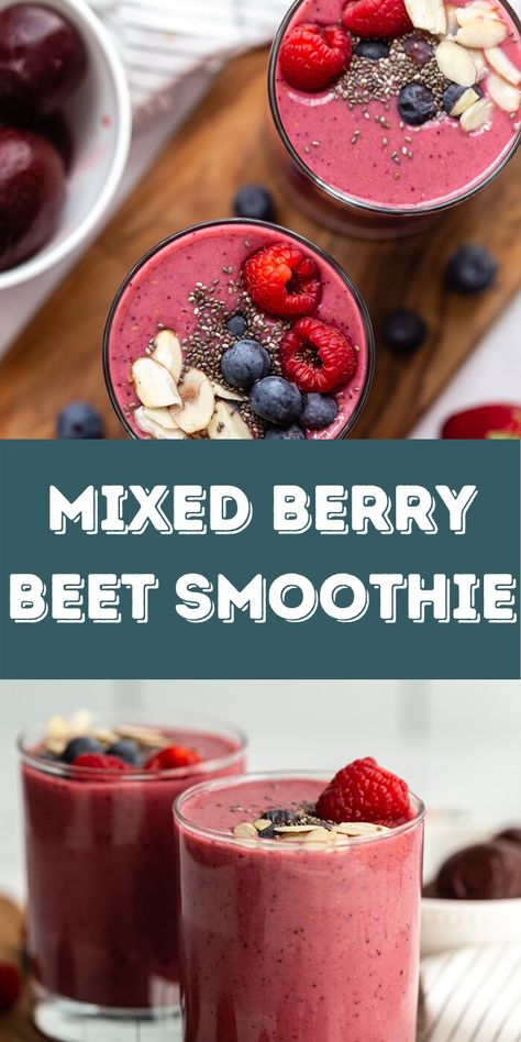 Berry Smoothie With Yogurt, Beets Smoothie Recipes, Coconut Milk Smoothie, Easy Juice Recipes, Red Smoothie, Raw Beets, Beet Smoothie, Mixed Berry Smoothie, Berry Smoothie Recipe